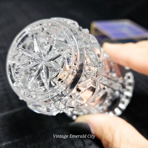 Vtg Clear 1970's Anna hütte 24% Lead Crystal Toothpick Mini Vase West Germany - Picture 8 of 13